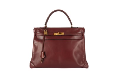 Lot 60 - Hermes Bordeaux Box Kelly Retourne 35