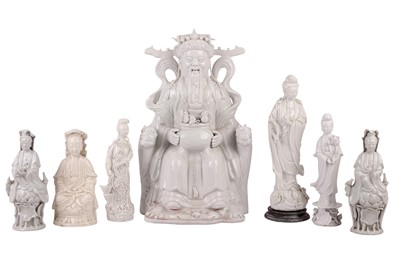 Lot 635 - A LARGE CHINESE BLANC DE CHINE PORCELAIN FIGURE OF AN IMMORTAL