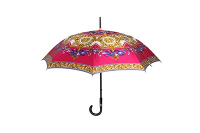 Lot 3 - Gianni Versace Pink Brocade Print Umbrella