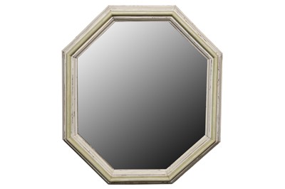Lot 343 - AN OCTAGONAL OAK MIRROR