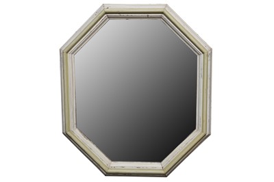 Lot 344 - AN OCTAGONAL OAK MIRROR