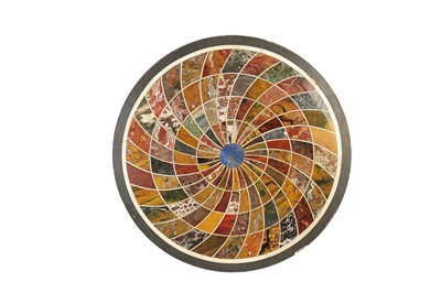 Lot 118 - A ITALIAN CIRCULAR SPECIMEN MARBLE TABLE TOP, IN THE GRAND TOUR MANNER, 19TH CENTURY