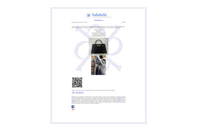 Lot 301 - λ Hermes Black Shiny Alligator Mini Kelly II 20