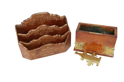 Lot 94 - A POLLARD OAK AND BRASS MOUNTED DIARY CASE, 19TH CENTURY