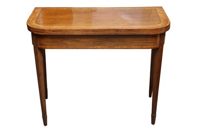 Lot 164 - A GEORGE III SHERATON DESIGN MAHOGANY CARD TABLE, CIRCA 1790
