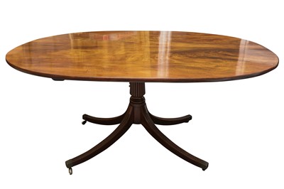 Lot 205 - A FIGURED MAHOGANY OVAL TILT TOP BREAKFAST TABLE, 19TH CENTURY