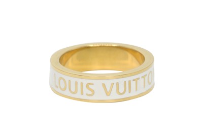 Lot 383 - Louis Vuitton White Enamel Nanogram Ring