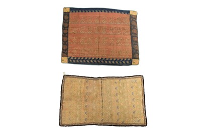 Lot 646 - TWO PANELS OF BROCADED SILK