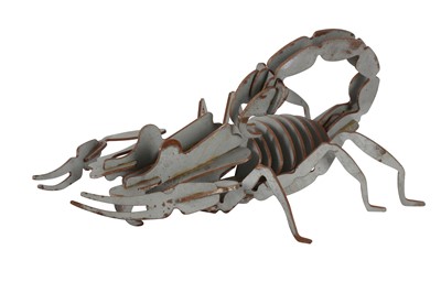 Lot 171 - A SEGMENTED METAL MODEL OF A SCORPION