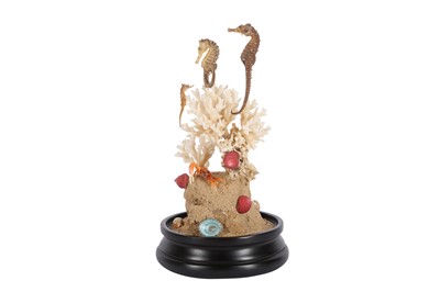 Lot 82 - TAXIDERMY: ' SEA HORSE PARADISE' DOME DISPLAY