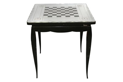 Lot 475 - A FRENCH MIRRORED TOP GAMES TABLE, EARLY TO MID 20TH CENTURY