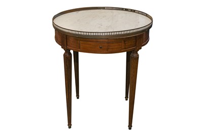 Lot 107 - A LOUIS XVI STYLE FRUITWOOD BOUILOTTE TABLE, 20TH CENTURY
