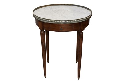 Lot 184 - A LOUIS XVI STYLE FRUITWOOD BOUILOTTE TABLE, 20TH CENTURY