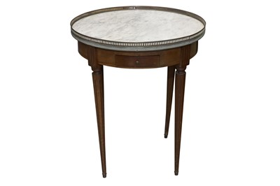 Lot 123 - A LOUIS XVI STYLE FRUITWOOD BOUILOTTE TABLE, 20TH CENTURY