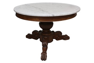 Lot 124 - A FRENCH CIRCULAR MAHOGANY GUERIDON CENTRE TABLE, CIRCA 1840