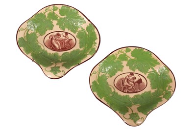 Lot 367 - A PAIR OF EARLY 19TH CENTURY DRABWARE DISHES