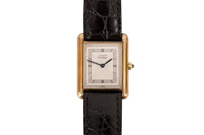 Lot 26 - A LADIES' MUST DE CARTIER TANK WATCH