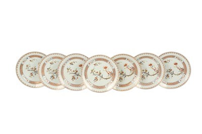 Lot 586 - A SET OF SEVEN CHINESE 'BLOSSOMS' DISHES.