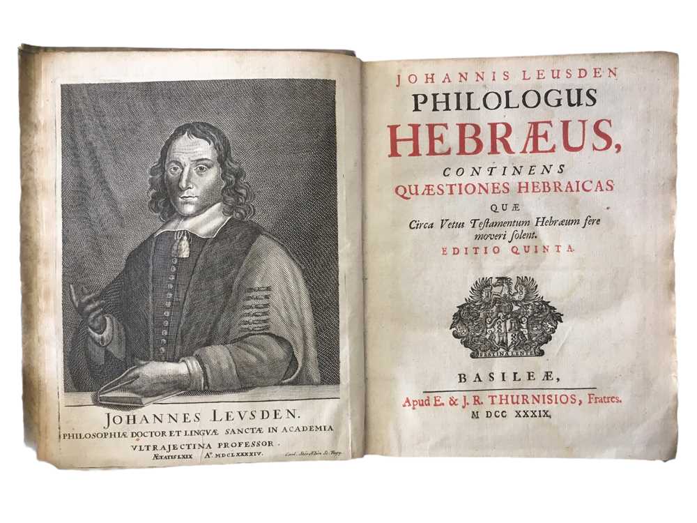 Lot 34 - Leusden: Philogus Hebraeus continens quaetiones hebraicas