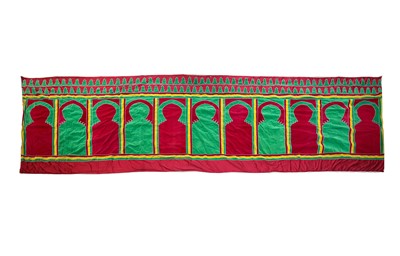 Lot 639 - A LARGE MOROCCAN WALL HANGING WITH ELEVEN MIHRABS (HAITI)