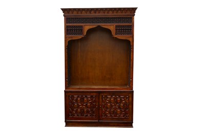 Lot 649 - A TALL ORIENTALIST MASHRABIYA-STYLE CABINET