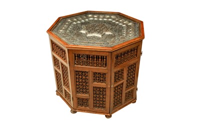 Lot 651 - AN OCTAGONAL ORIENTALIST MASHRABIYA-STYLE OCCASIONAL TABLE