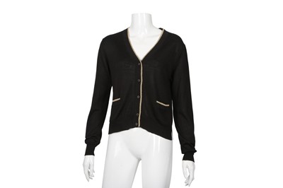 Lot 329 - Prada Black Cashmere V Neck Cardigan - Size 40
