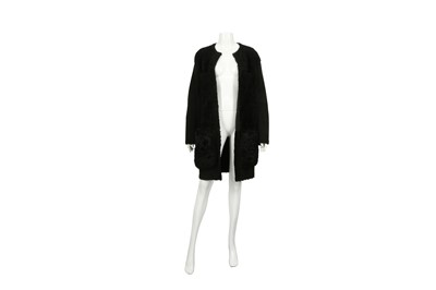 Lot 410 - Lanvin Black Shearling Coat - Size 40