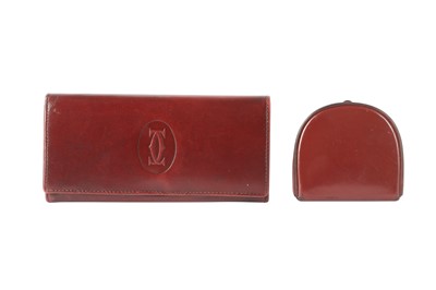 Lot 51 - Cartier Burgundy Must De Cartier Long Wallet and Coin Purse