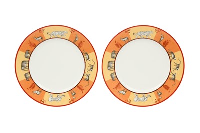 Lot 169 - Two Hermes Orange  'Africa' Dessert Plates