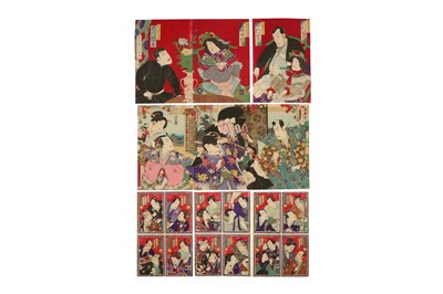 Lot 543 - JAPANESE WOODBLOCK PRINTS BY KUNICHIKA. Edo...
