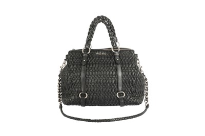 Lot 478 - Miu Miu Black Matelasse Tote
