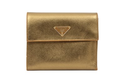 Lot 282 - Prada Metallic Bronze Saffiano Small Wallet