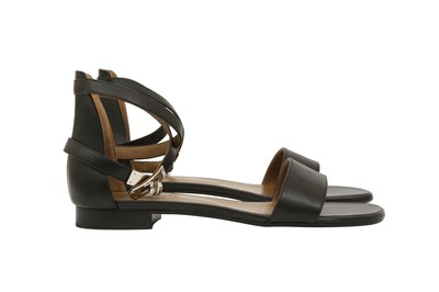 Lot 492 - Hermes Black Baia Sandal - Size 40