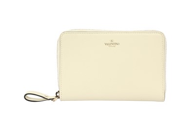 Lot 398 - Valentino Off White Small Zip Around Wallet