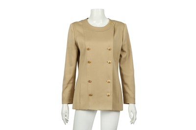 Lot 238 - Chanel Beige Cotton Asymmetric Jacket