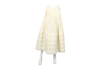 Lot 267 - Chanel Off White Quilted Midi Skirt - Size 38