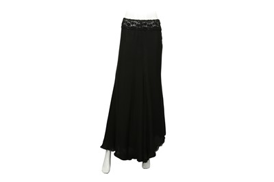 Lot 425 - Valentino Black Chiffon Embellished Evening Skirt - Size US 8