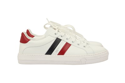 Lot 396 - Moncler White Monaco Tri Colour Trainer - Size 39