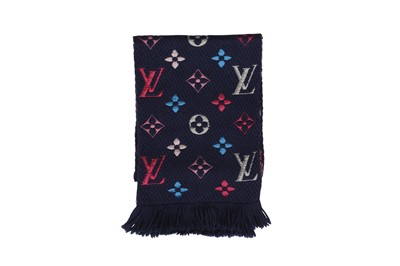 Lot 112 - Louis Vuitton Blue Wool Logomania Scarf