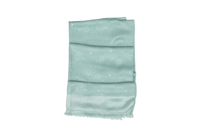 Lot 142 - Mulberry Mint Green Silk Logo Scarf