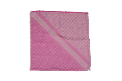 Lot 74 - Gucci Magenta Wool Monogram Scarf