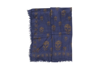 Lot 136 - Alexander McQueen Navy Skull Print Scarf