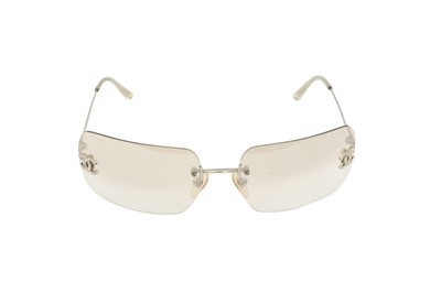 Lot 460 - Chanel Silver Rimless CC Logo Sunglasses