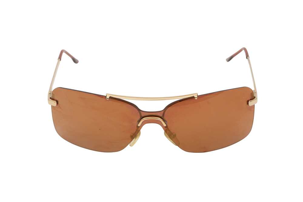 Lot 285 - Christian Dior Gold Mini Motard Sunglasses