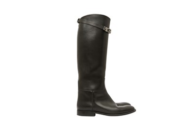 Lot 493 - Hermes Black Kelly Jumping Boot - Size 37
