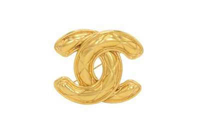 Lot 280 - Chanel CC XL Logo Quilted Brooch