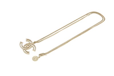 Lot 294 - Chanel CC Open Logo Crystal Necklace
