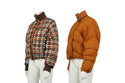 Lot 258 - Hermes Camel Reversible Crop Puffer Jacket - Size 36