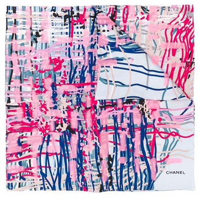 Lot 34 - Chanel Brushstroke Silk Print Scarf